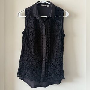 Halogen Mixed Media Eyelet Tank